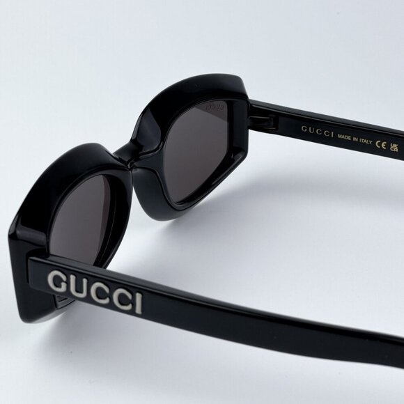 Gucci GG1719S 001 BRAND NEW Sunglasses Black Grey Women Square - Picture 8 of 12